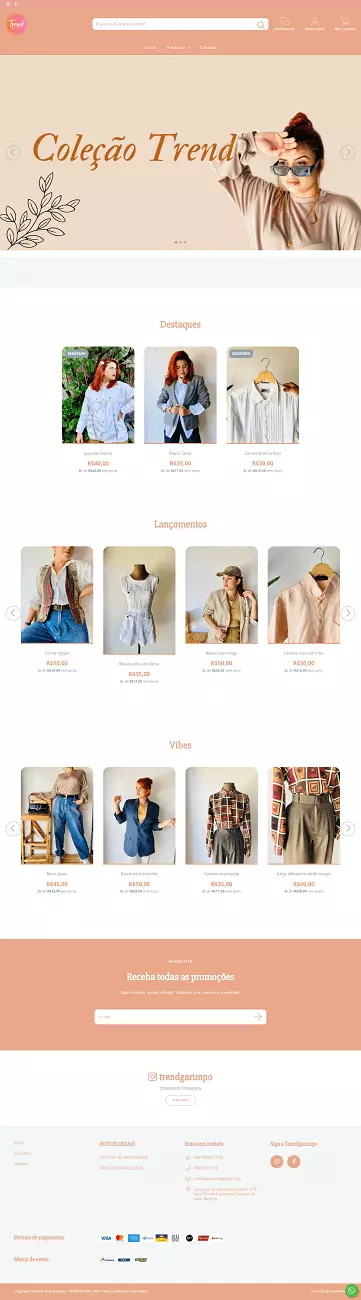 criar loja virtual roupas femininas